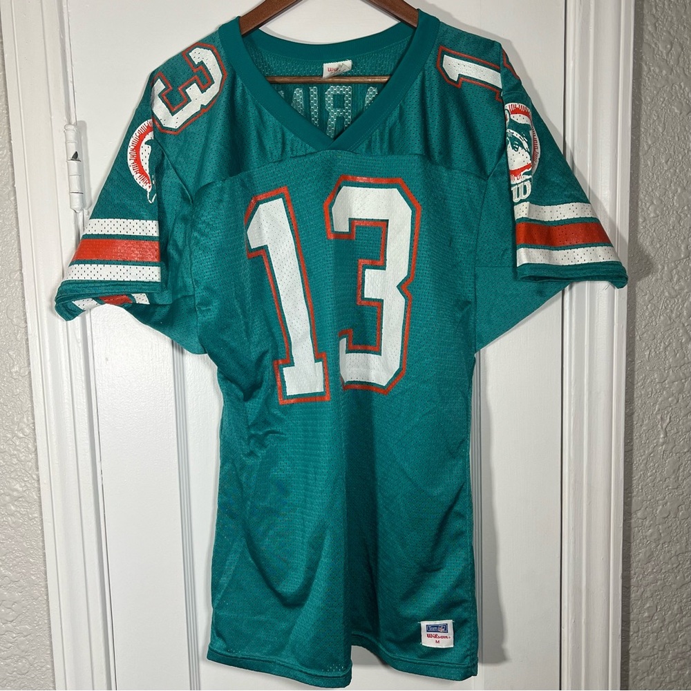 Vintage Wilson DAN MARINO Jersey Teal NFL Football Miami Dolphins